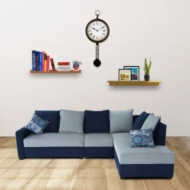 Jordan Fabric LHS Sectional Sofa in Blue & Grey Colour