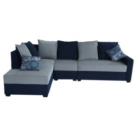 Jordan Fabric RHS Sectional Sofa in Blue & Grey Colour