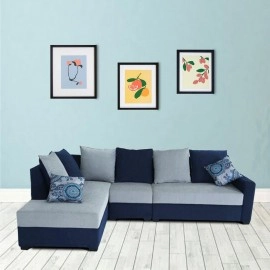 Jordan Fabric RHS Sectional Sofa in Blue & Grey Colour
