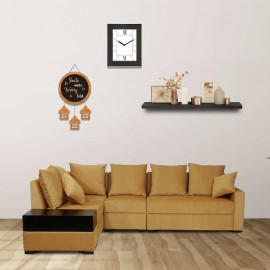 Jordan Fabric RHS Sectional Sofa ( 3+ Lounger) in Brown Colour