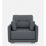 Cedar Leatherette 1 Seater Sofa In Grey Color