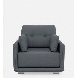 Cedar Leatherette 1 Seater Sofa In Grey Color